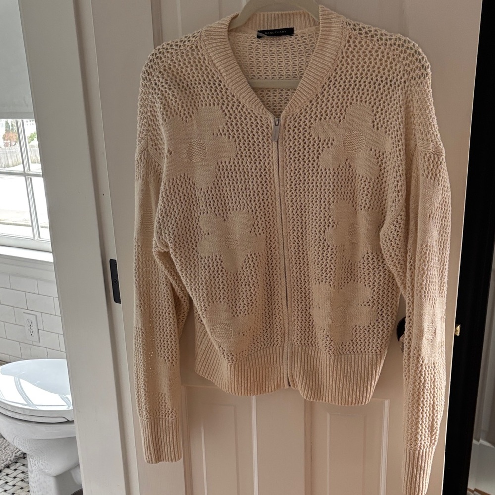 Sanctuary Cream Floral Knit Cardigan
